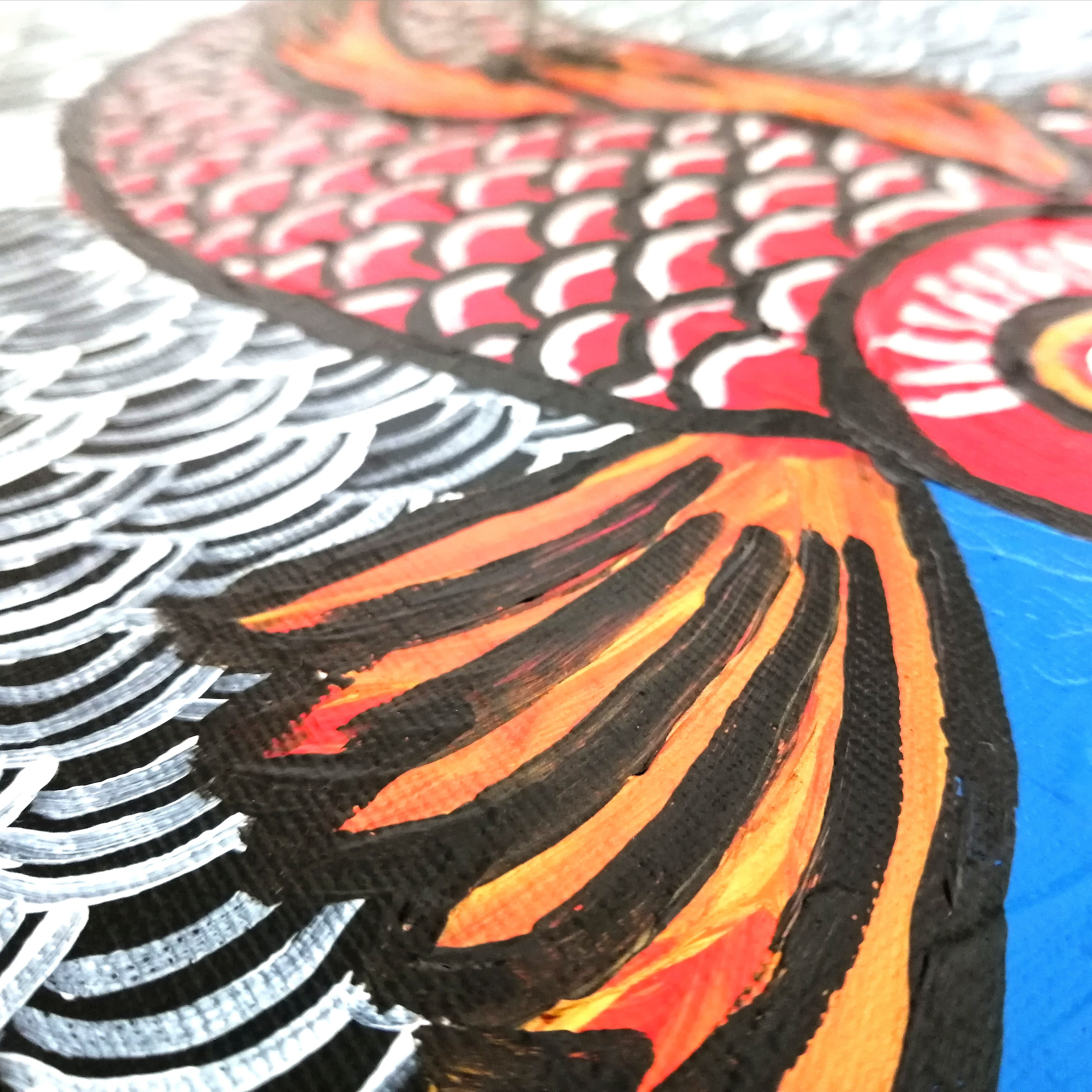 フラワーオブライフ アクリル画 錦鯉 和柄 | delhiangels.org