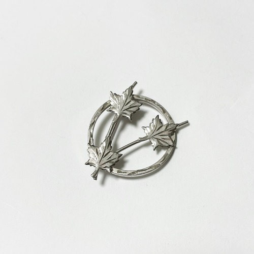 Vintage Sterling Maple Brooch