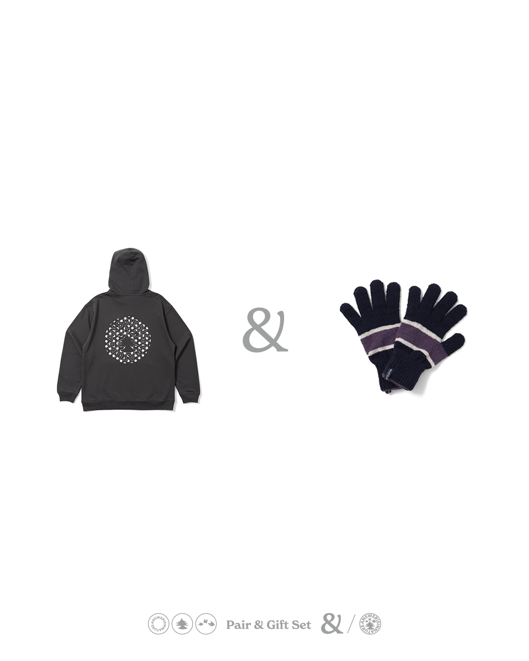 【WUP PAIR SET】DOT LOGO HOODIE CHARCOAL & WUP TEBUKURO PURPLE