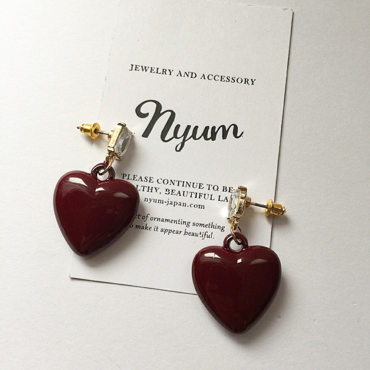 ピアス】揺れるハートビジューピアス | nyum-ニュム アクセサリーショップ