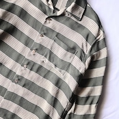 INTÉRIM / HYPER BIG VISCOSE STRIPE 60s OPEN COLLAR SHIRT