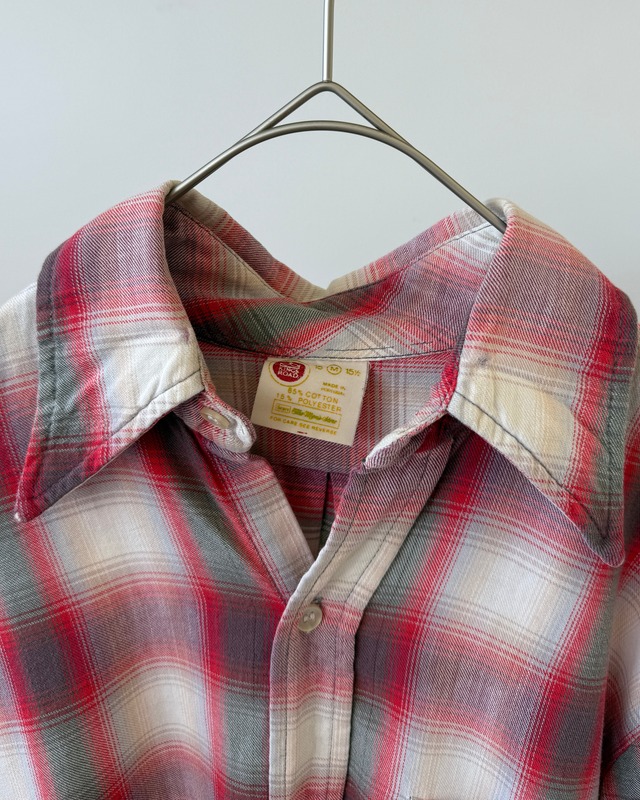 -Sears- Vintage 70s M Ombre check shirt