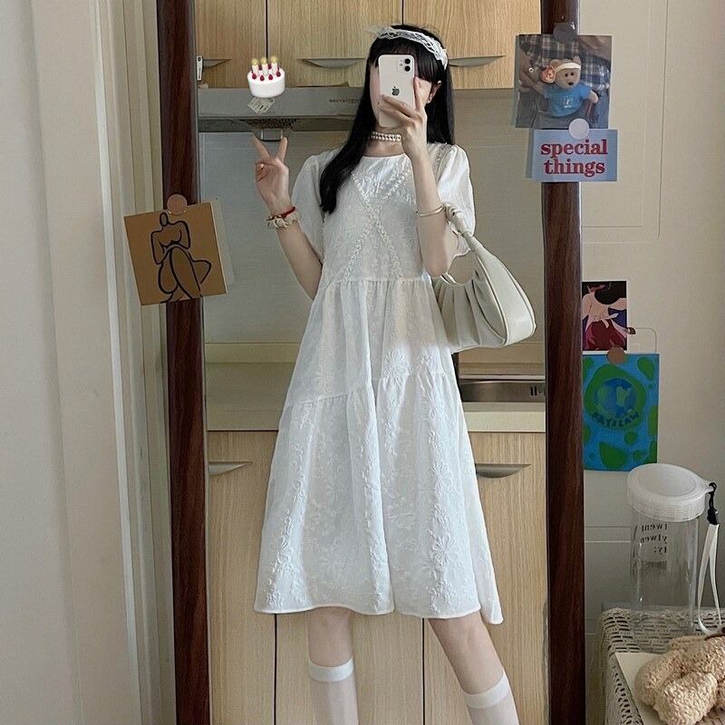 ドレス サマースカート スリーブ薄手 大人ガーリー スウィート キュート カジュアル 夏物 萌量不足30861312464