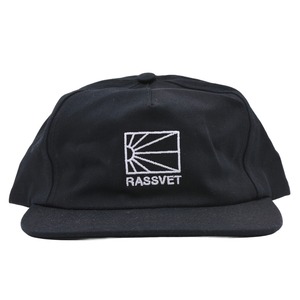 【RASSVET】MEN 5-PANEL LOGO CAP WOVEN(BLACK)