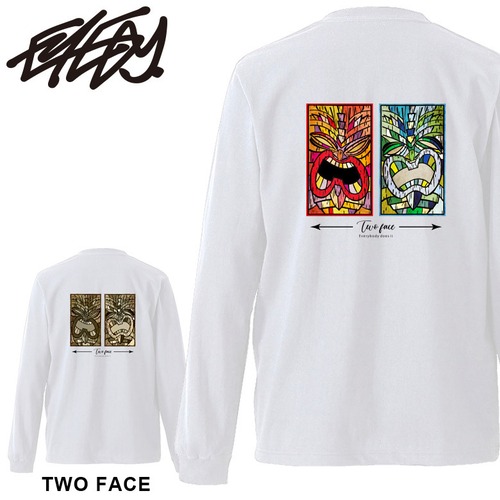 【 eye-ltm134】 EYEDY アイディー ロンt TWO FACE ハワイの神様 ティキ ロングスリーブTシャツ 大きいサイズ メンズ ロングtシャツ ブランド