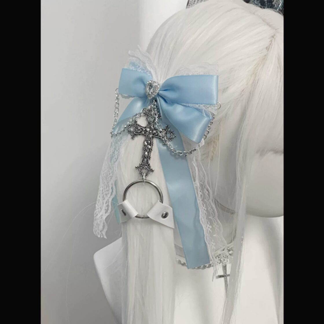 ロザリオチェーンサークルオーナメントレースペアリボン