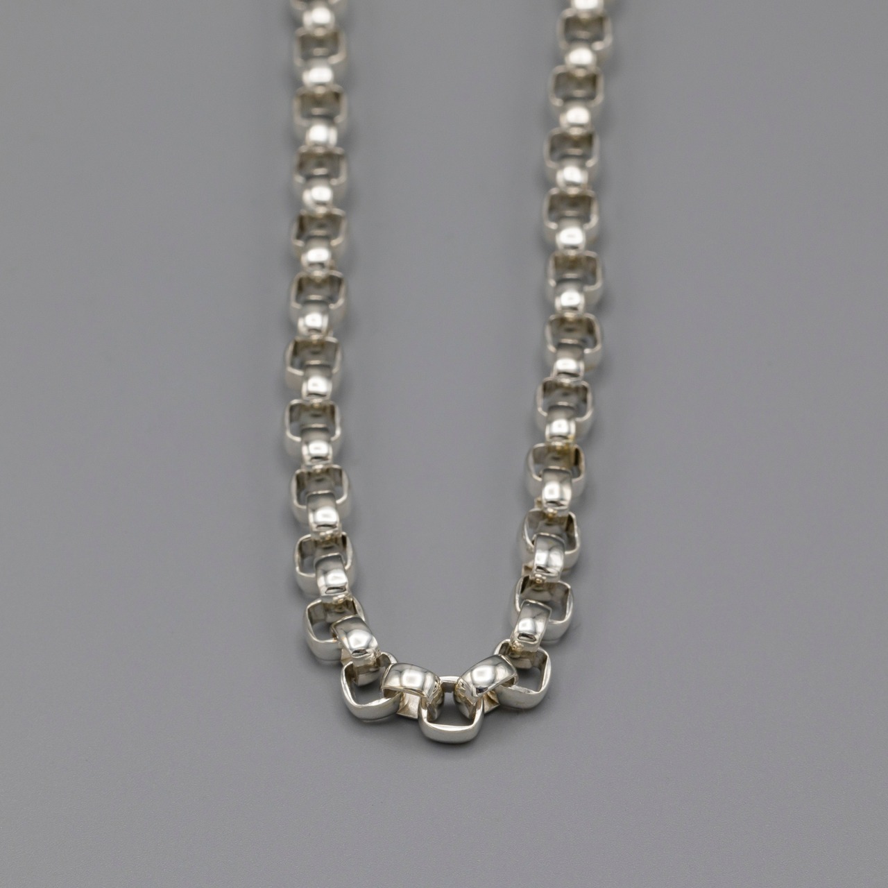 Square box chain necklace Silver