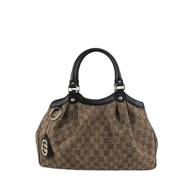 GUCCI グッチ GGキャンバス トートバッグ ブラウン スーキー ネップ ジャガード vintage ヴィンテージ オールド cyznyp