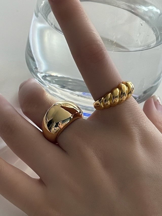 S925 gold pump ring (R215-2)