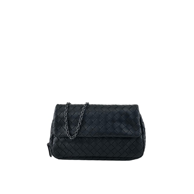 Bottega Veneta ボッテガ・ヴェネタ ショルダーバッグ ブラック イントレチャート レザー チェーン vintage ヴィンテージ オールド 37ps5x