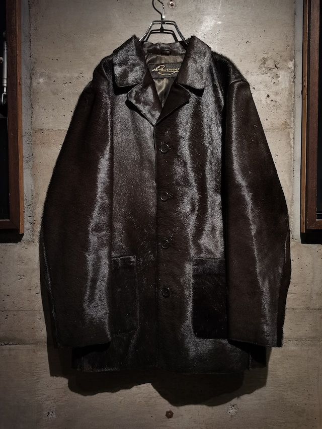 【Caka】"DAVOUCCI" Special Unborn Calf Design Vintage Loose Leather Jacket