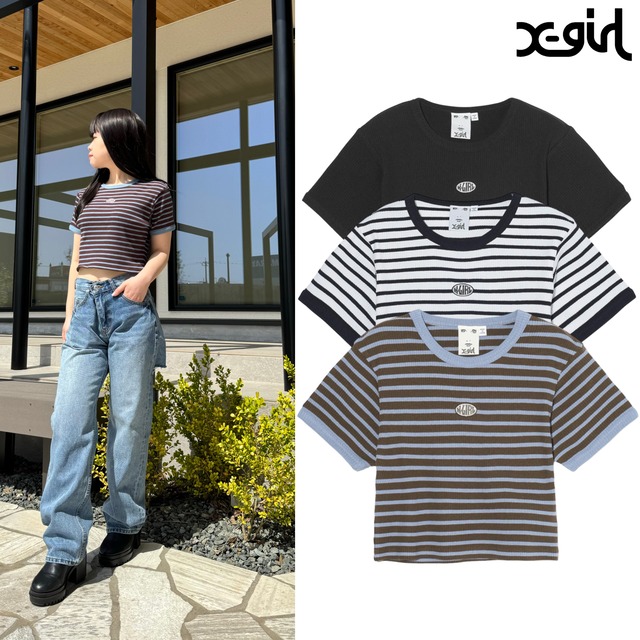 【X-girl】OVAL LOGO S/S TOP【エックスガール】