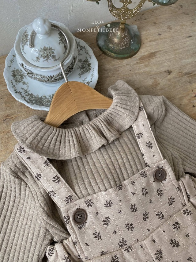 残り1点 即納⌇70-80cm リーフ サロペット