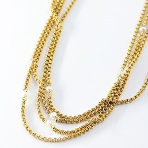 18K Gold & Pearl Long Necklace　18K　ゴールド　＆　パール　ロングネックレス