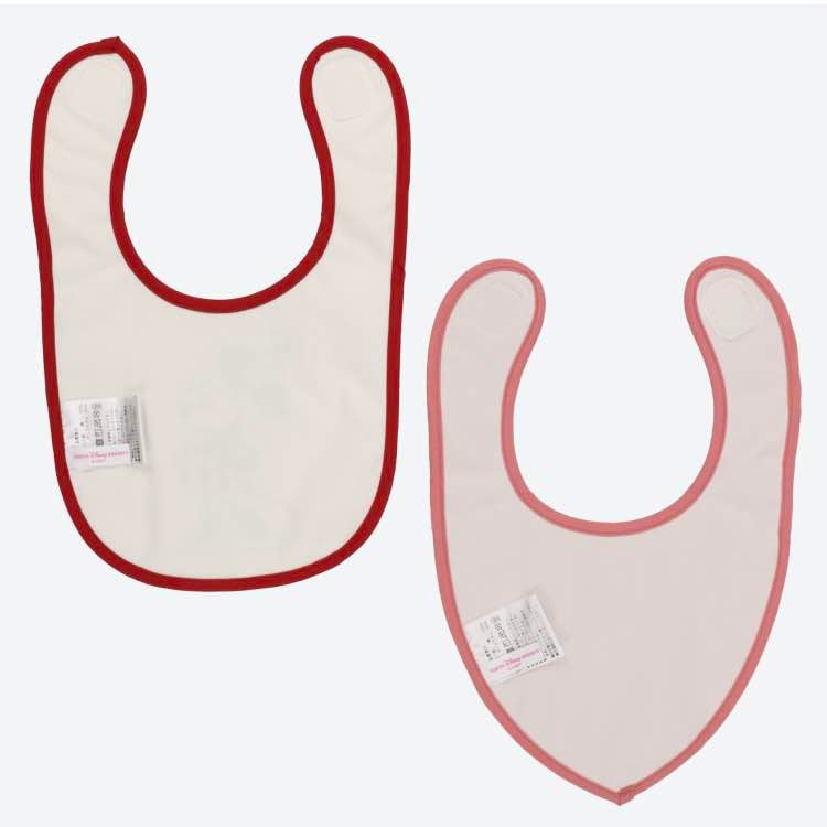 ミニー ベビースタイ 2枚組 ピンク ホワイト ディズニー パーク限定 公式 ミニーマウス ベビーグッズ スタイ ギフト 赤ちゃん よだれかけ ディズニーランド