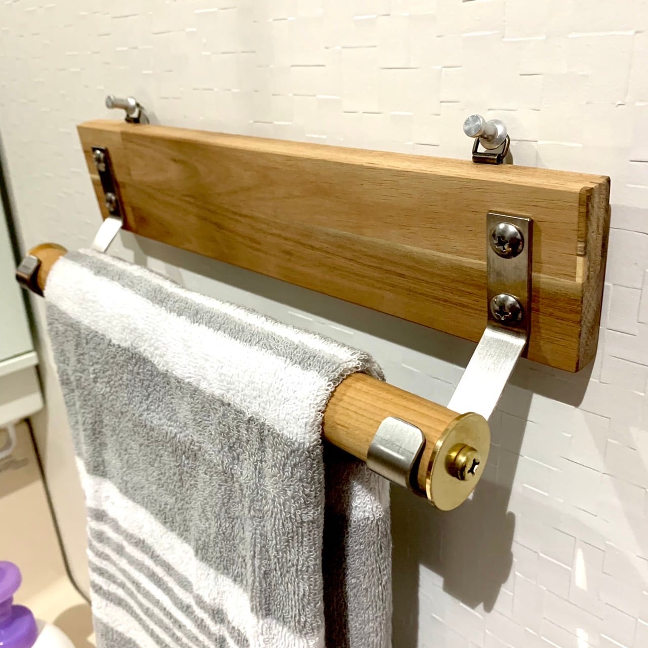 ☆バスタオル掛け☆ウォールシェルフ タオルハンガー トイレ 脱衣所 おしゃれ 66248559deafb514c77f000a1e9b21