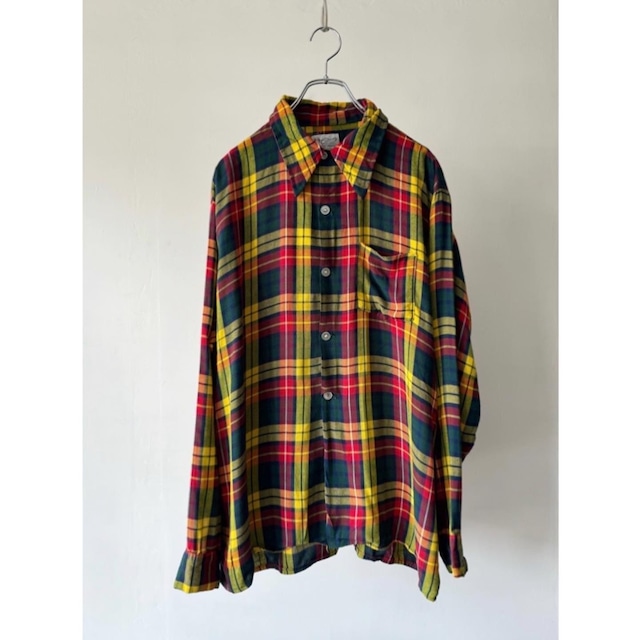 -courtney- 〜70's rayon check shirt