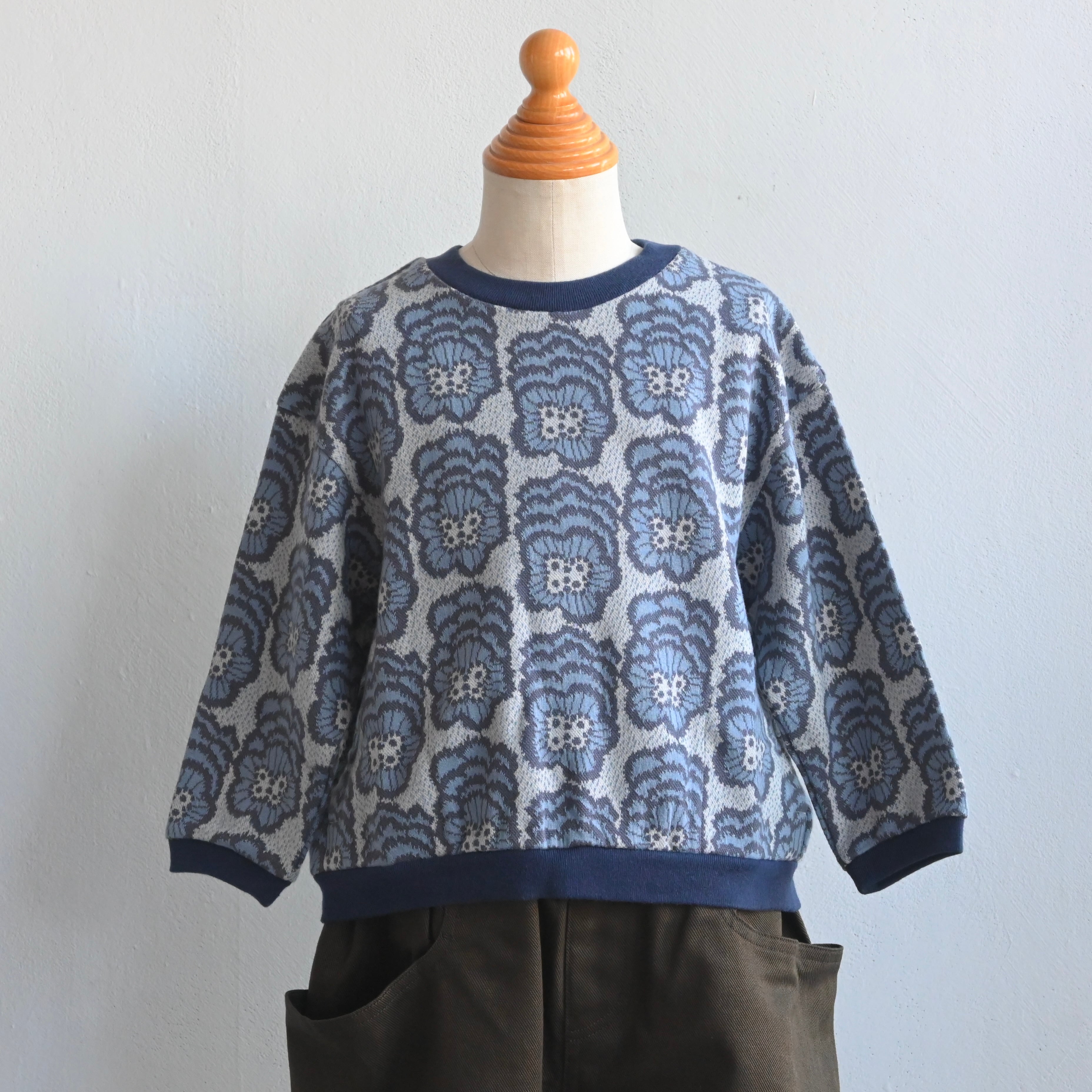 《mina perhonen 2025AW》happy bloom 長袖カットソー / blue / 100m