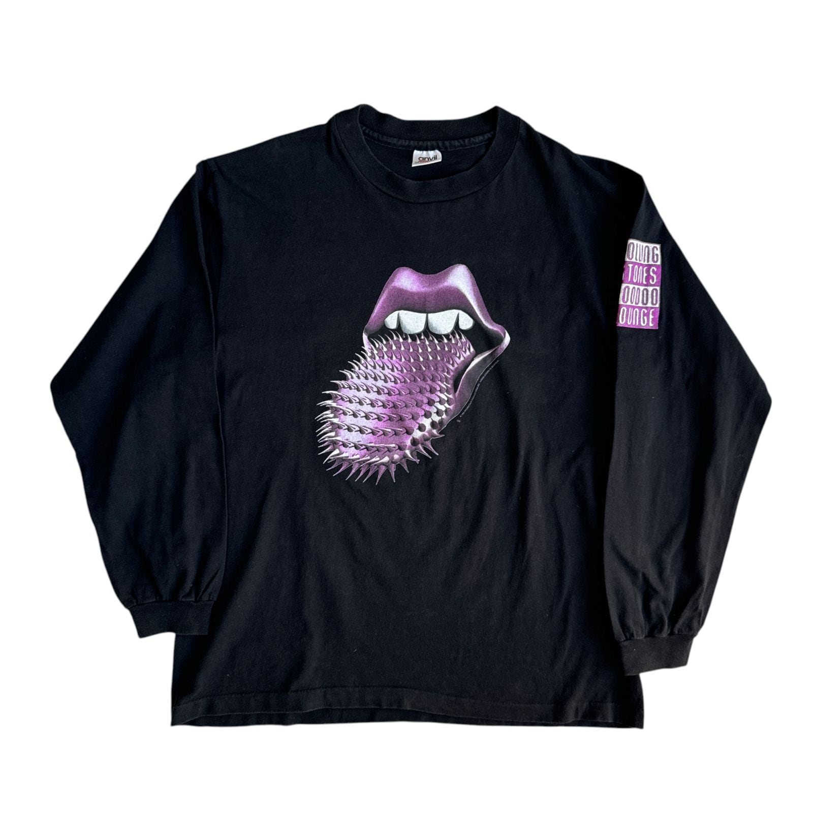90sローリングストーンズ　ヴィンテージXL Tシャツ スパイクタン 90s The Rolling Stones Voodoo Lounge Spiked Tongue リップタン