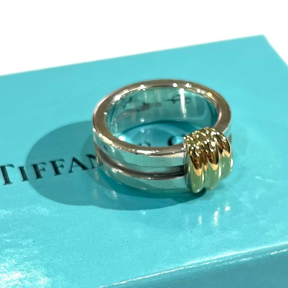 TIFFANY&CO】【11.5号】2487希少サイズ18K金 グルーブド ウィズ リング