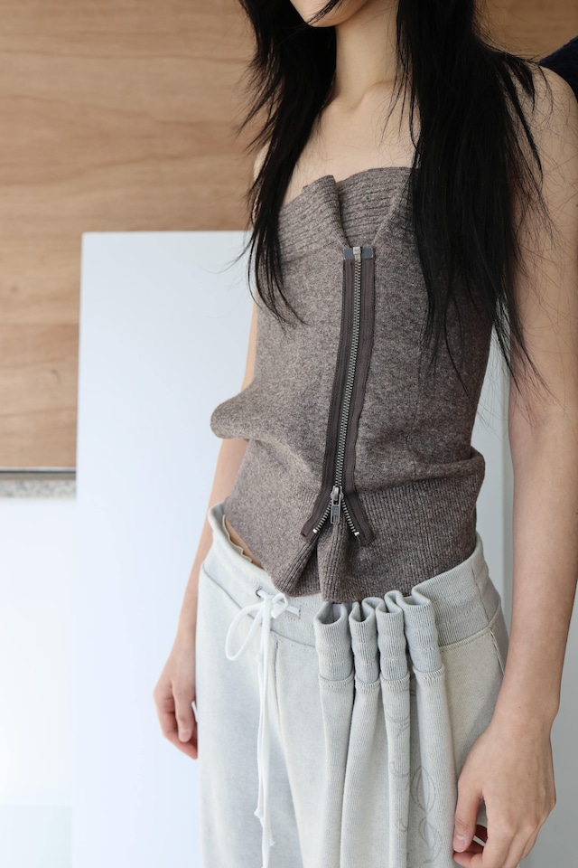【ulikasanctus】Zip knit tube top
