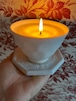【kotto candle】Le calme ホワイトフレグランスキャンドル(敷き皿付き蓋付き）