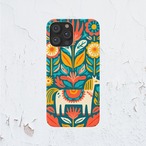 受注生産 iPhoneケース 花と目の民芸トーテム柄｜フォークアート PSYF008B