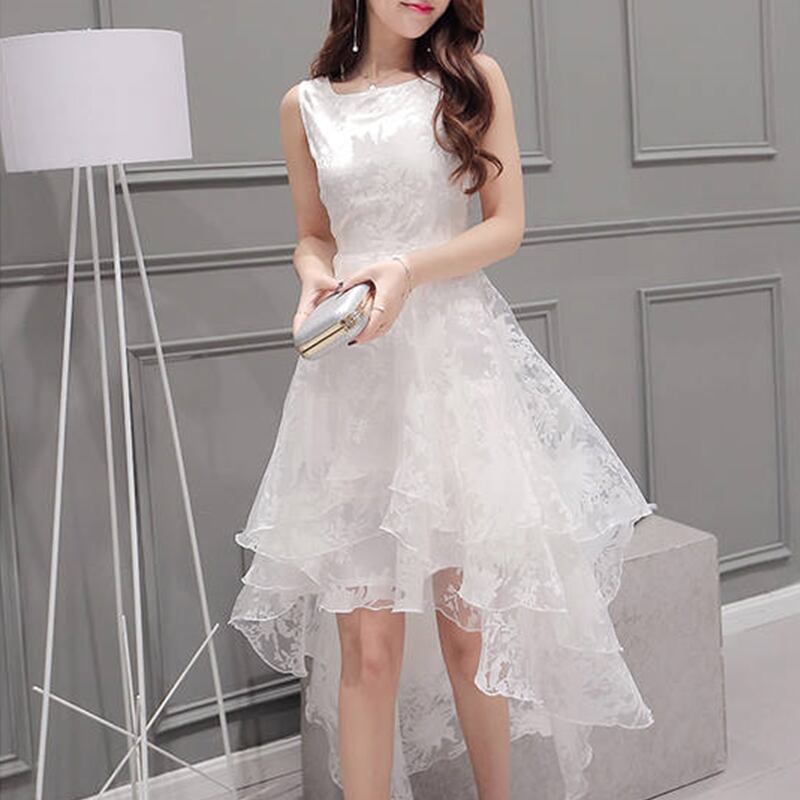 花レース シフォン フィッシュテール ワンピース