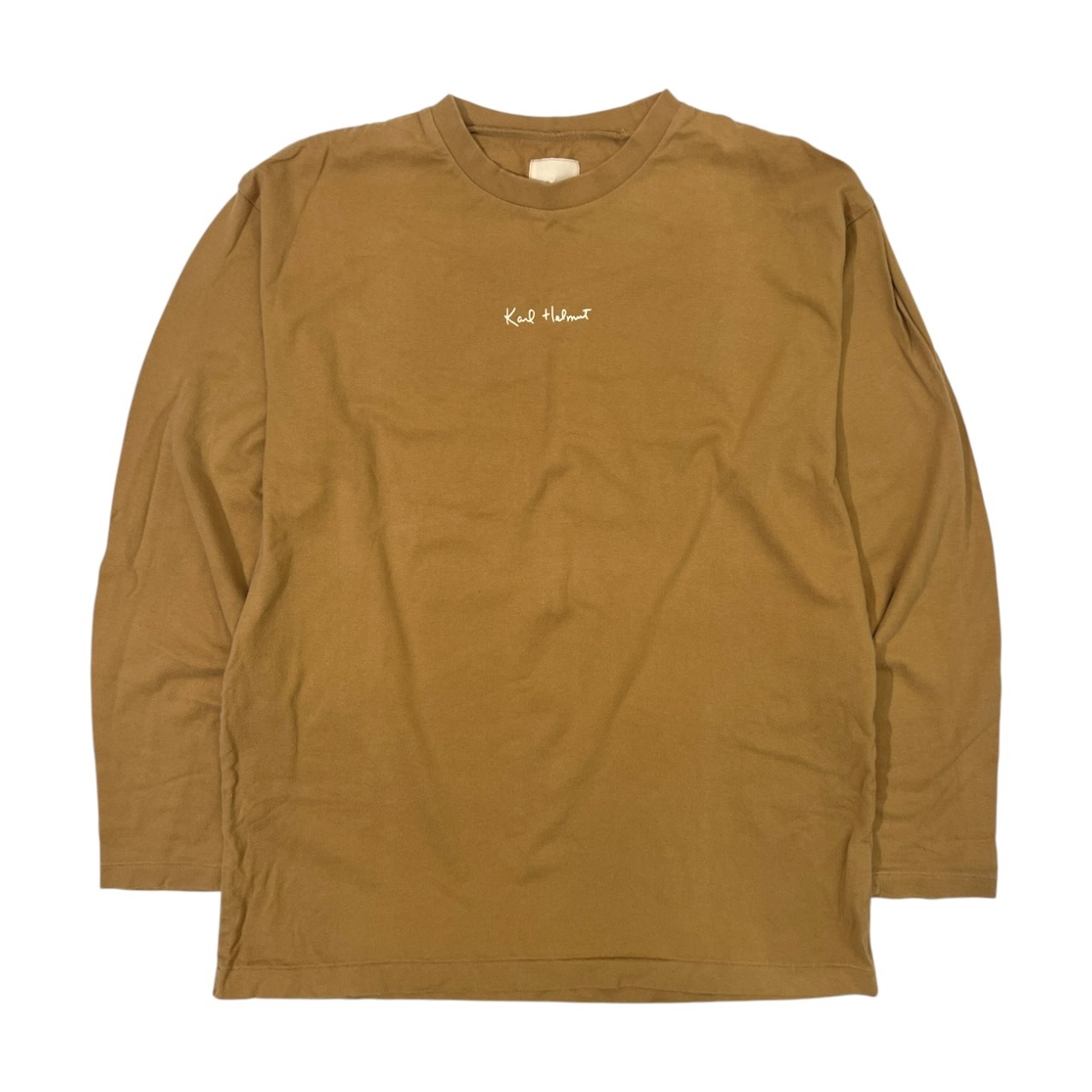 Karl Helmut カールヘルム ロゴプリント 長袖Tシャツ カットソー サイズ M /ベージュ