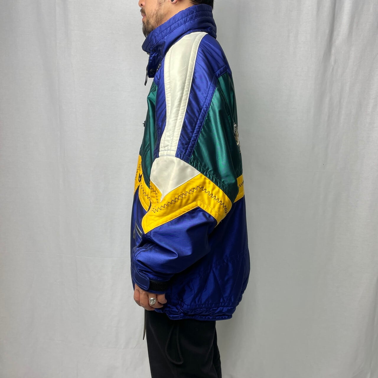 90s　DESCENTE　デサント　派手柄　総柄　ナイロン　ジャケット