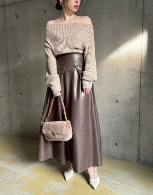【12/24 21:00〜】フェイクレザーAラインスカート