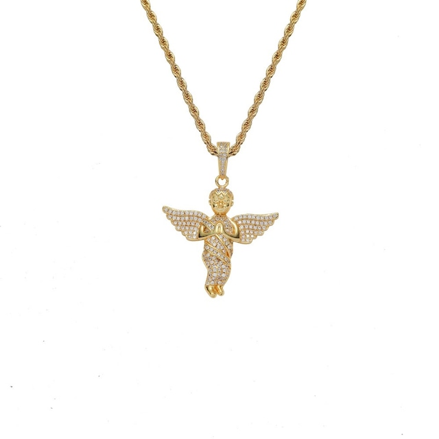 Iced Out Angel Necklace