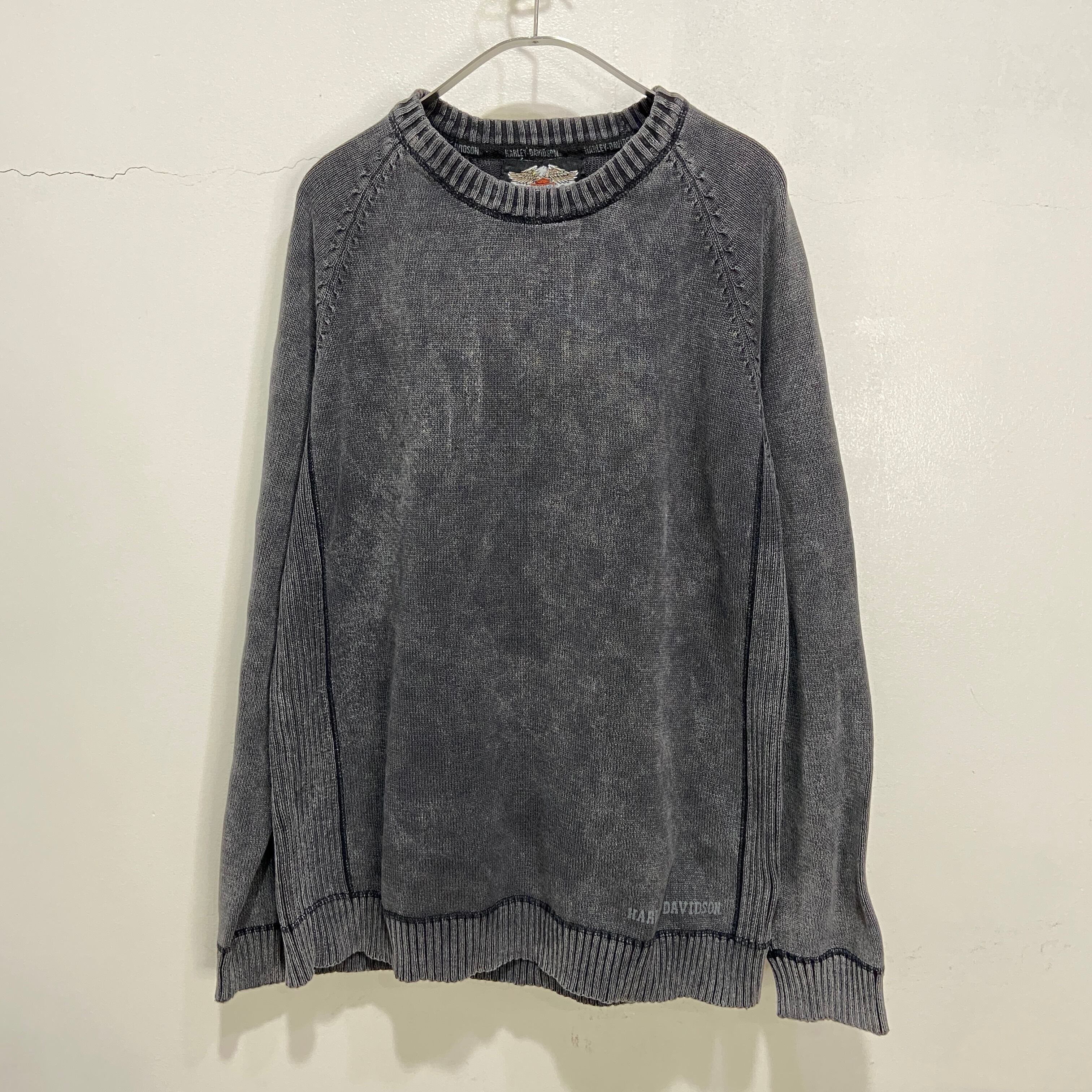 HARLEYDAVIDSON ハーレーダビッドソンコットンニット スミクロ L HARLEYDAVIDSON ハーレーダビッドソンコットンニット スミクロ L