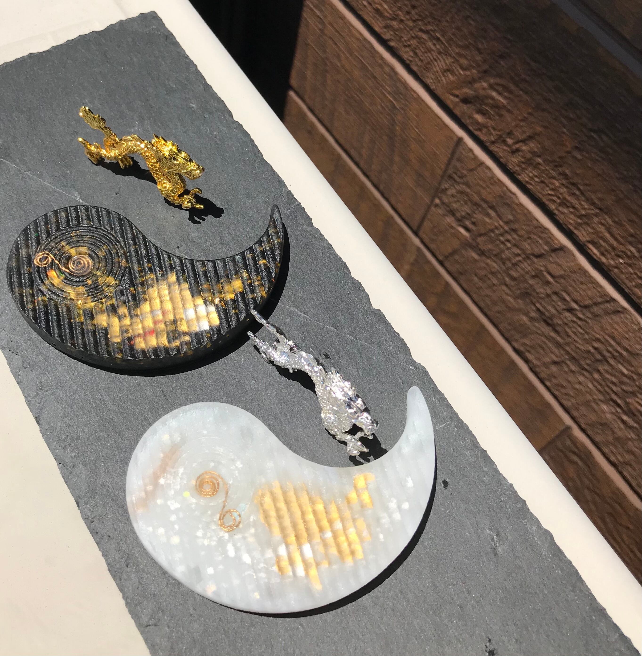 レモン　開運絵画　❀八角オルゴナイトペンダント❀ 開運絵画 オルゴナイトコースター