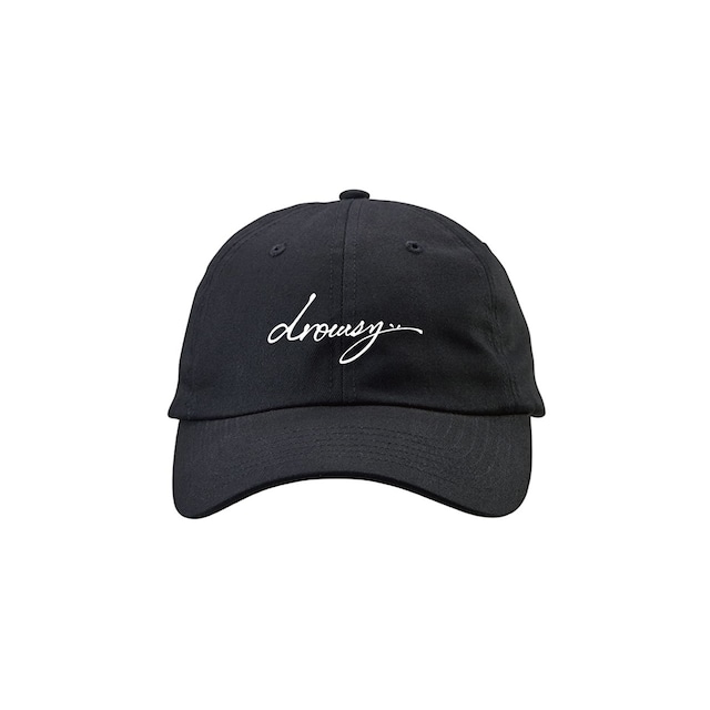 drowsy.. SIMPLE FRONT LOGO CAP / 22AW / BK