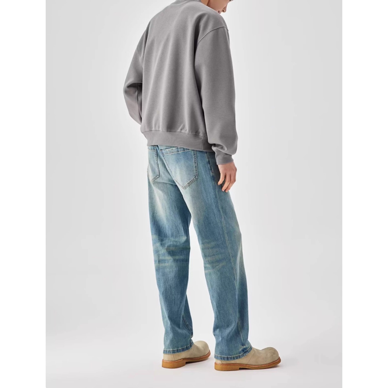 ストレートレッグ レギュラーウエスト デニムパンツ af0332