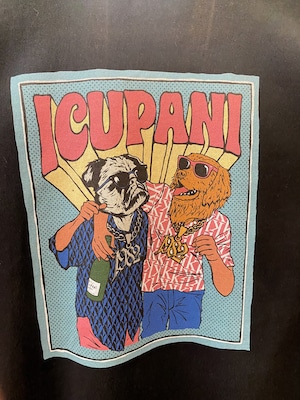 【ICUPANI】オリジナルデザイン　ドッグ柄Tシャツ　ブラック