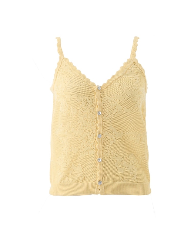 クリスタルボタンキャミニット errie　イエロー