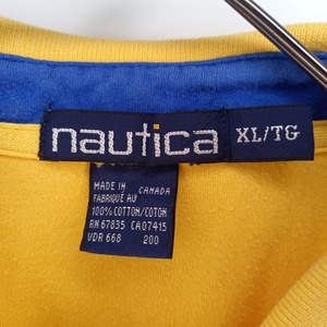 希少品　カナダ製　ノーティカ　リンガー　ポロシャツ　半袖　旧ロゴ　無地　イエロー