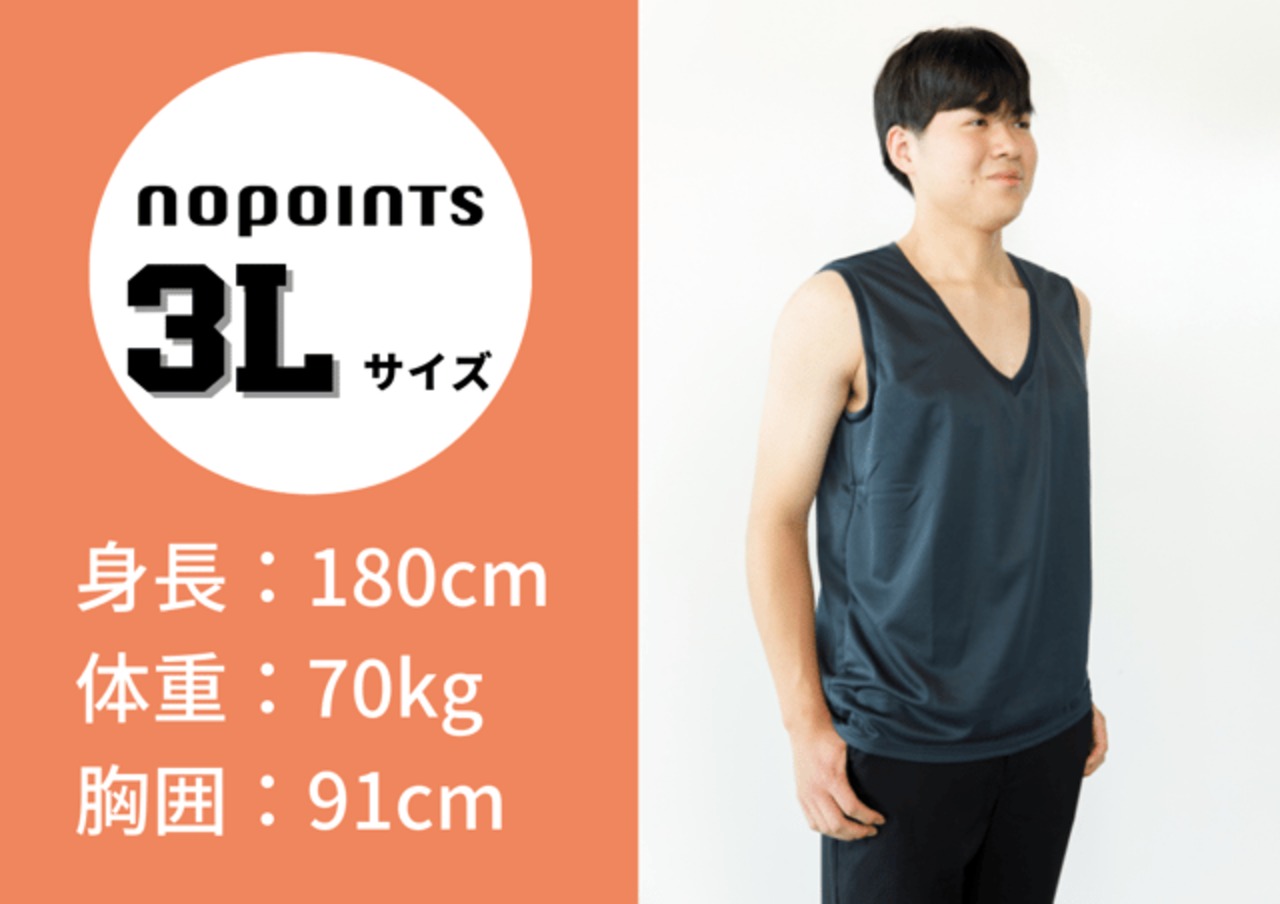 【2着セット10％OFF＋送料無料】NoPointsインナーVer.4（M/L/LL/3L)