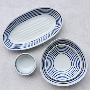 【アウトレット】有田焼　おまかせ鉢（楕円）　和染ライン