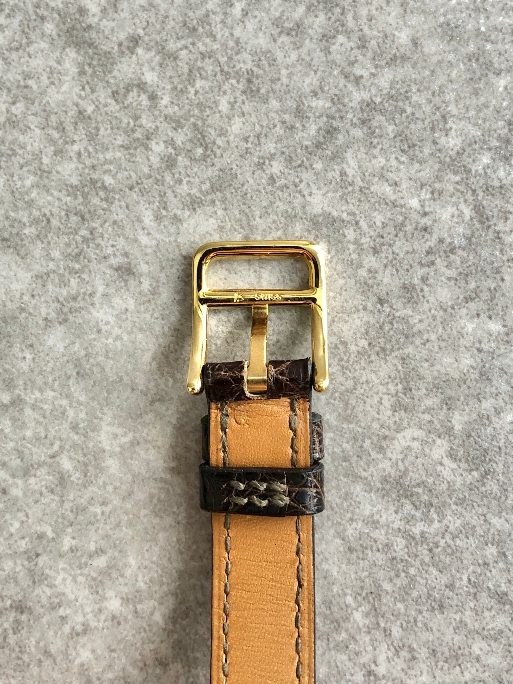 HERMES エルメス 腕時計 ブラウン ケリーウォッチ クロコ型押し