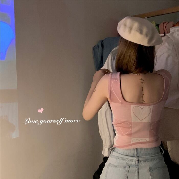 スプリングルーズノースリーブショートトップス 春物 モンロー95121380196