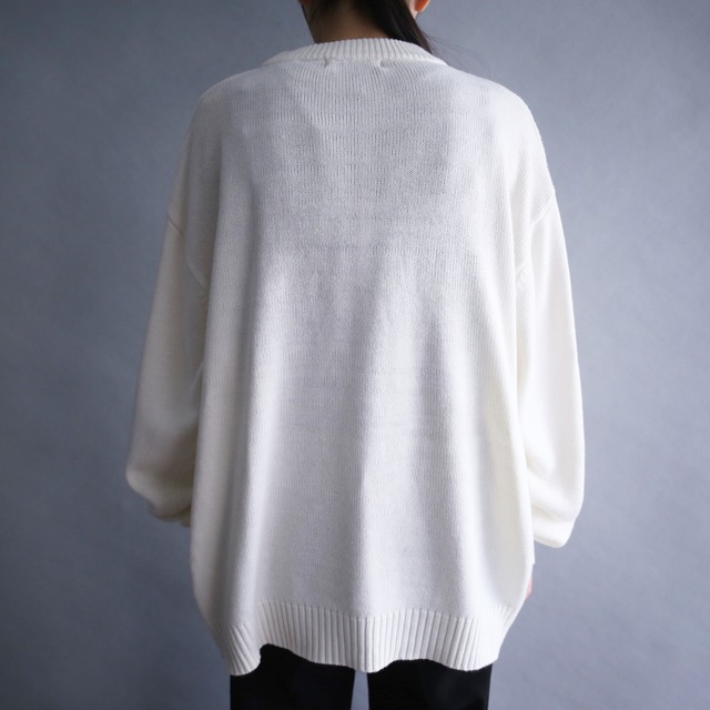 good coloring fake suede patchwork design loose silhouette mock-neck sweater