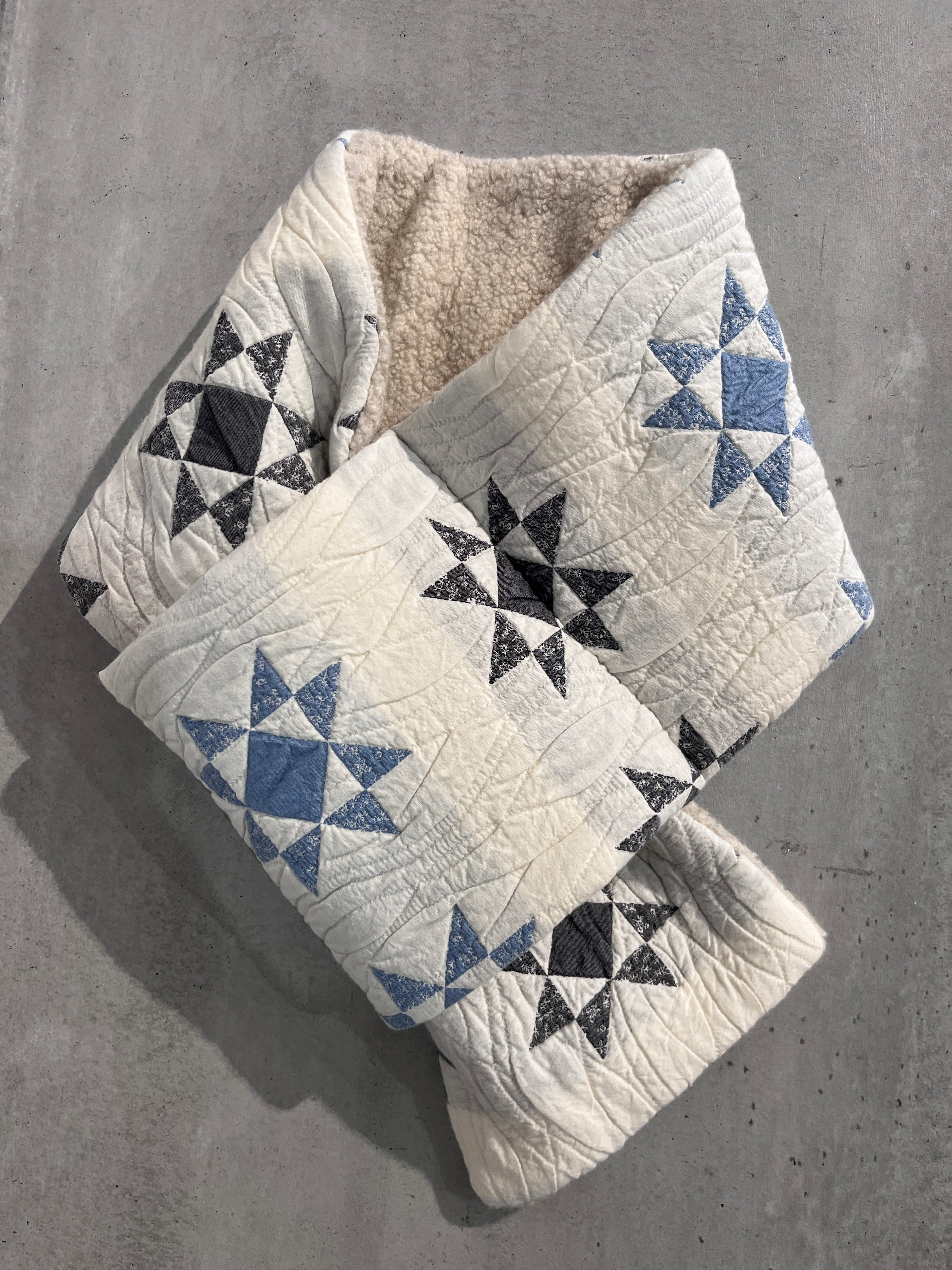 qiri パッチワークキルトジャガード マフラー