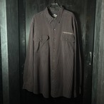 Harley-Davidson ストライプ　L/Sシャツ　赤黒　ハーレー　XL