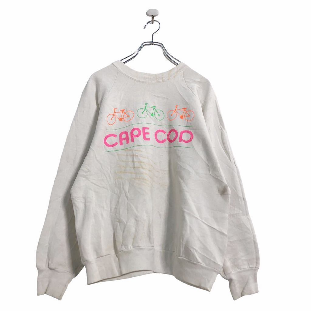 FRUIT OF THE LOOM プリント スウェット トレーナー L ホワイト