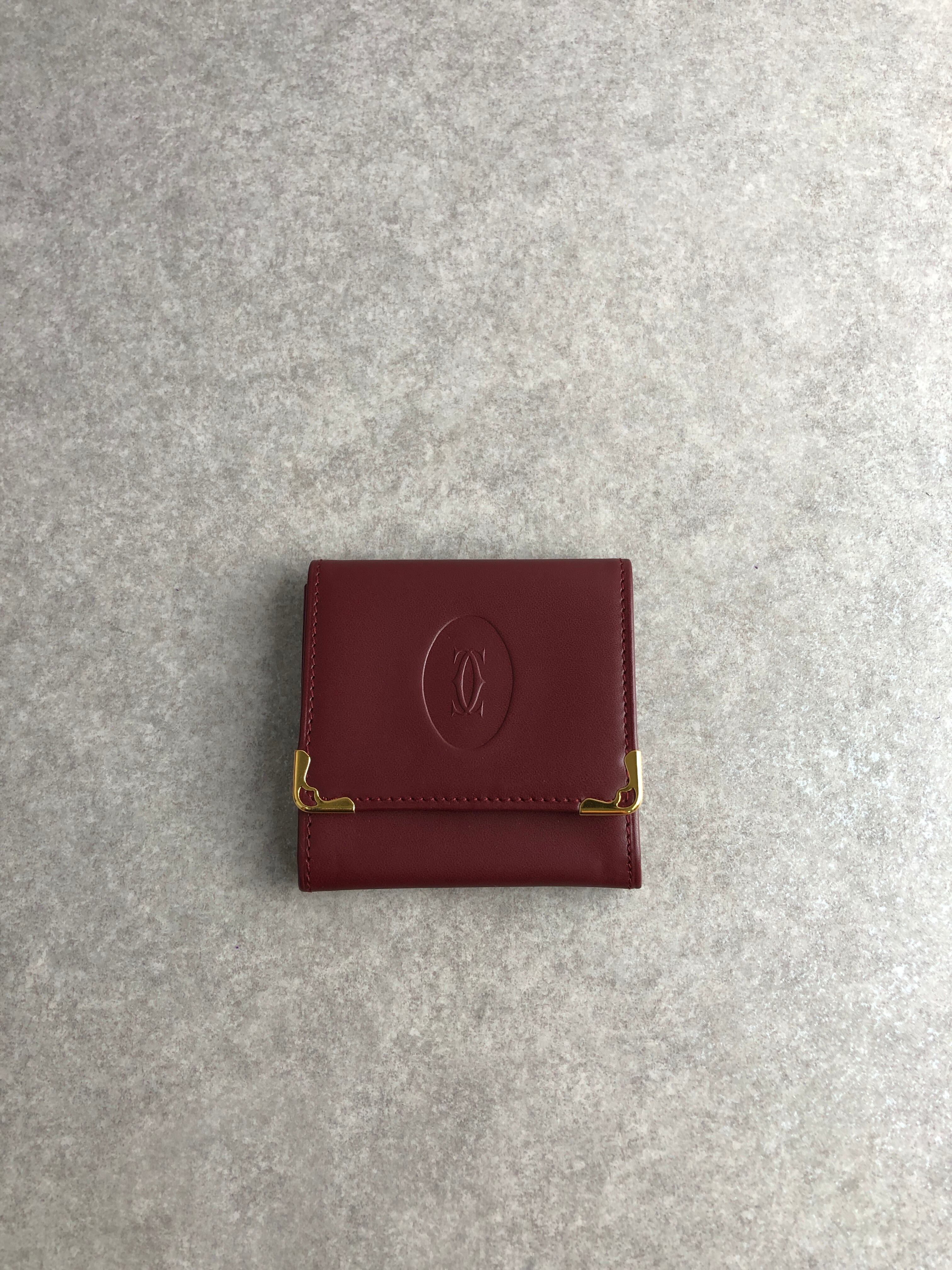 Cartier カルティエ マストライン 財布 ボルドー レザー コインケース vintage ヴィンテージ オールド g5mfrx