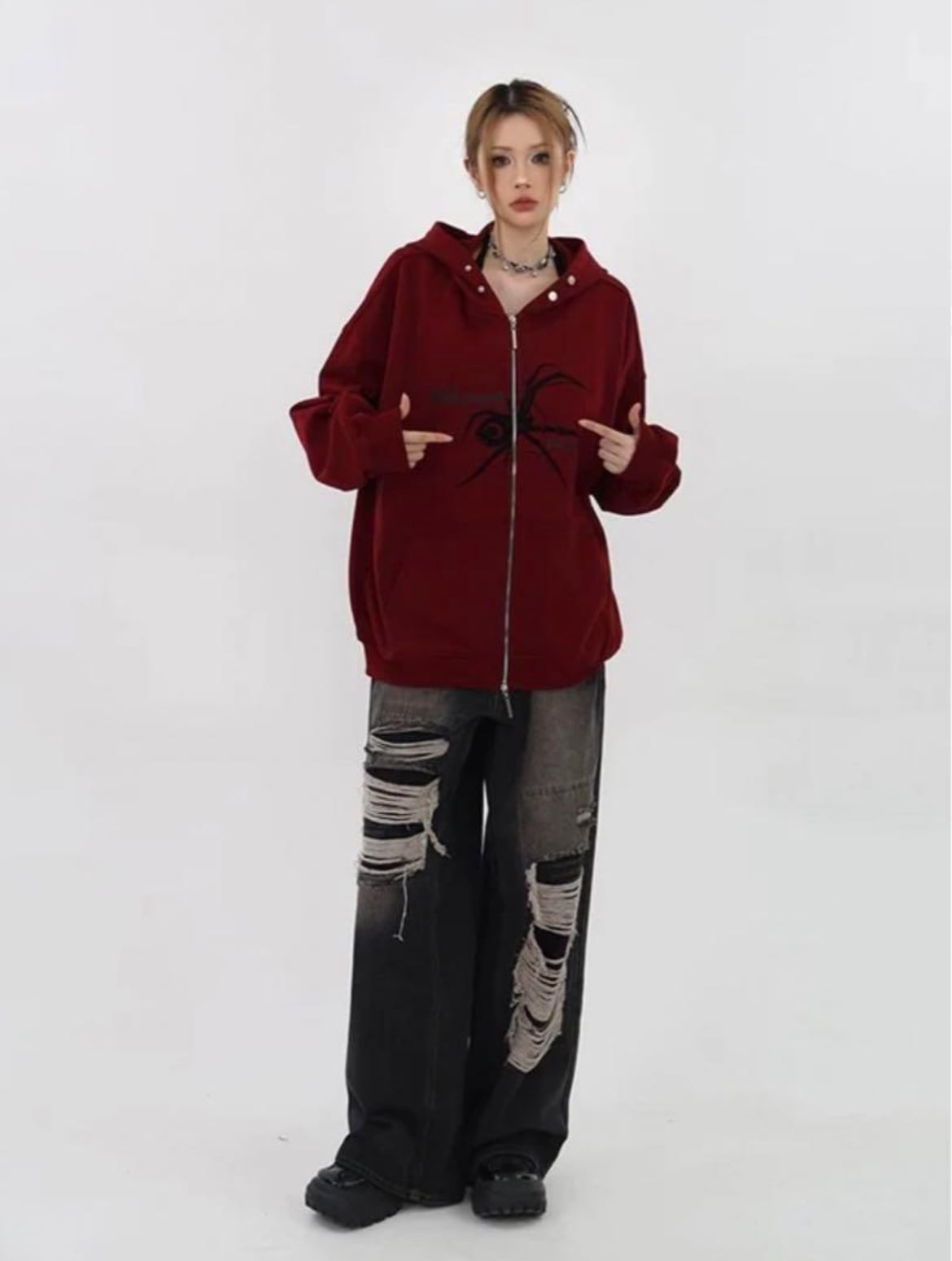 【地底人オンライン】レトリーデザインワイドレッグデニム 地底人 デニム XL レトリーデザインワイドレッグデニム