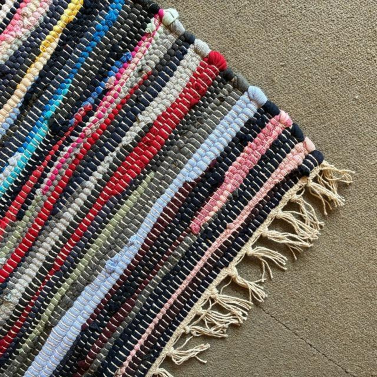 India Recycled sari chindi rug mat　インド　リサイクルサリーチンディラグマット　60×90cm　玄関マット　ミニマット　アソート　カラフル　マルチカラー
